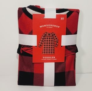 New Wondershop Buffalo Plaid 1 Piece Family Sleep Toddler Size 3T